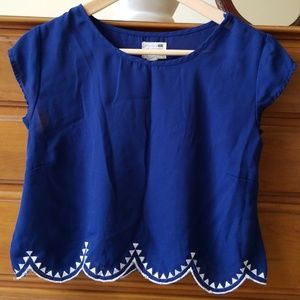 LA Hearts blue top sz XS
